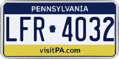 PA license plate LFR4032