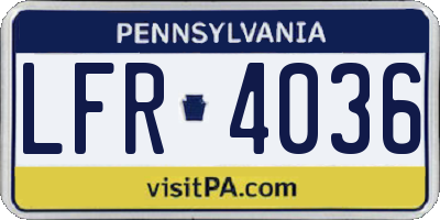 PA license plate LFR4036