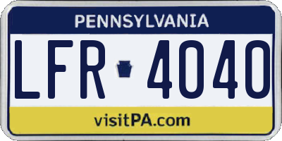 PA license plate LFR4040