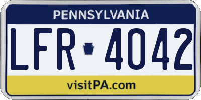 PA license plate LFR4042