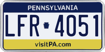 PA license plate LFR4051