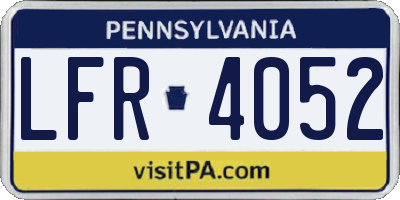 PA license plate LFR4052