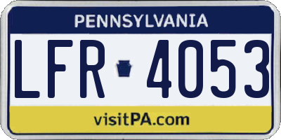 PA license plate LFR4053