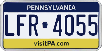 PA license plate LFR4055