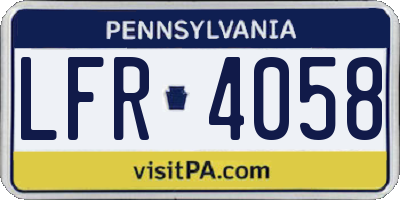 PA license plate LFR4058