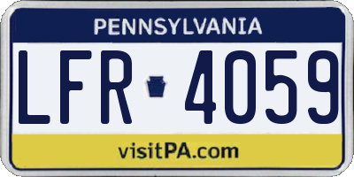 PA license plate LFR4059