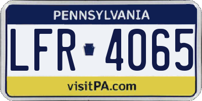 PA license plate LFR4065