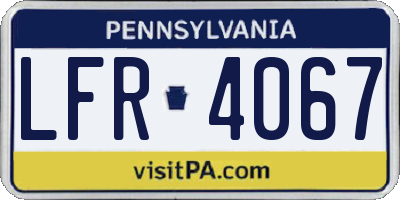 PA license plate LFR4067