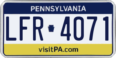 PA license plate LFR4071