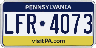 PA license plate LFR4073