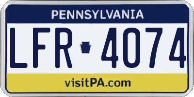 PA license plate LFR4074