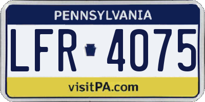 PA license plate LFR4075