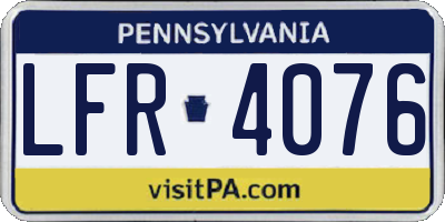 PA license plate LFR4076