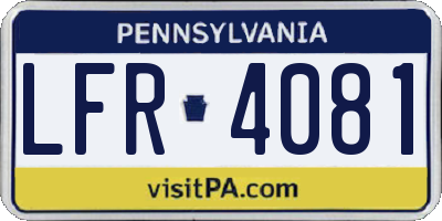 PA license plate LFR4081