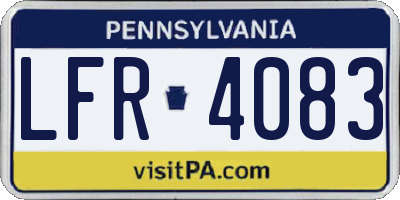 PA license plate LFR4083