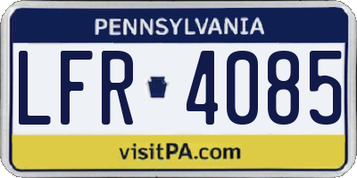 PA license plate LFR4085