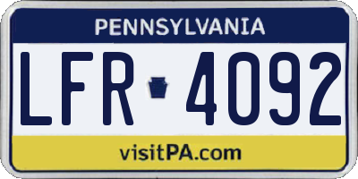 PA license plate LFR4092