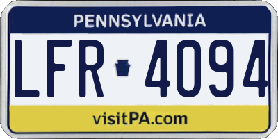PA license plate LFR4094