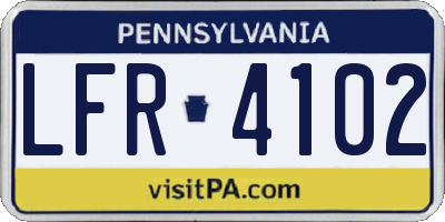 PA license plate LFR4102