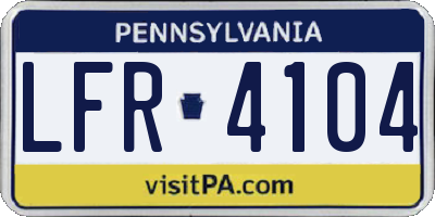 PA license plate LFR4104
