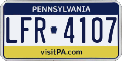 PA license plate LFR4107