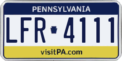 PA license plate LFR4111