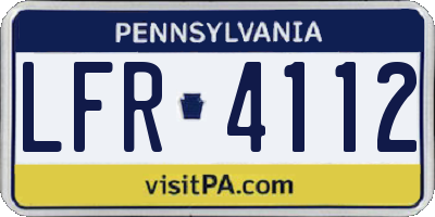 PA license plate LFR4112