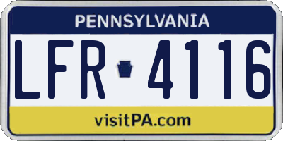 PA license plate LFR4116