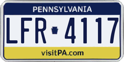 PA license plate LFR4117