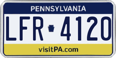 PA license plate LFR4120