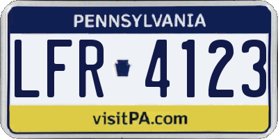 PA license plate LFR4123