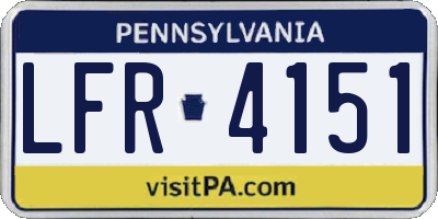 PA license plate LFR4151