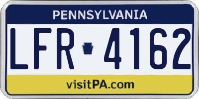 PA license plate LFR4162