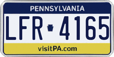 PA license plate LFR4165
