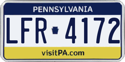 PA license plate LFR4172