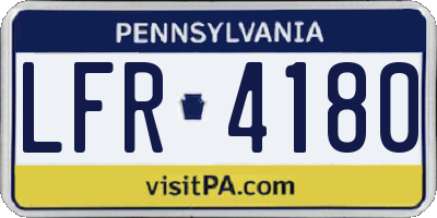 PA license plate LFR4180