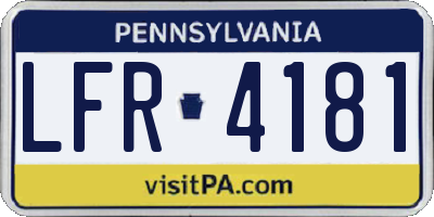 PA license plate LFR4181