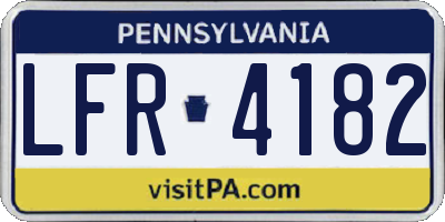 PA license plate LFR4182