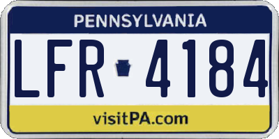 PA license plate LFR4184