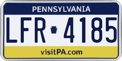 PA license plate LFR4185