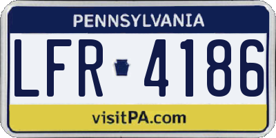 PA license plate LFR4186