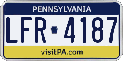PA license plate LFR4187