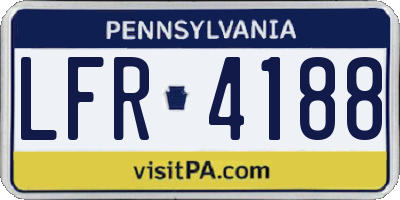 PA license plate LFR4188