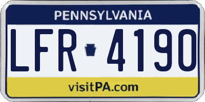 PA license plate LFR4190