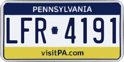 PA license plate LFR4191