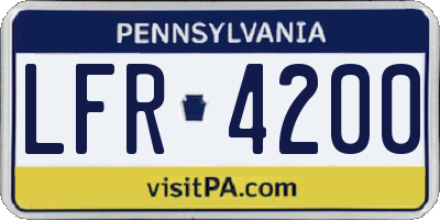 PA license plate LFR4200