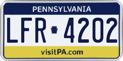 PA license plate LFR4202