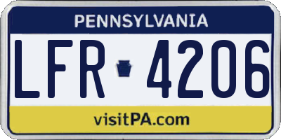 PA license plate LFR4206