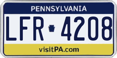 PA license plate LFR4208