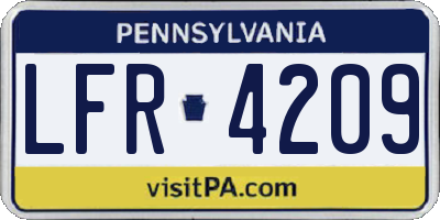 PA license plate LFR4209